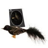 Krebs Glas Lauscha Baumschmuck Vogel mit Strasssteinen Schwarz 10cm