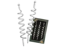 Krebs Glas Lauscha Baumschmuck Korkenzieher-Set Silberfarbig 14cm