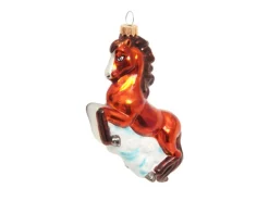 Krebs Glas Lauscha Baumschmuck Feuerpferd Braun 12cm