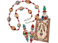 Krebs Glas Lauscha Baumschmuck Girlande Reflekorformen Nostalgie Mehrfarbig 140cm