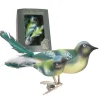 Krebs Glas Lauscha Baumschmuck Doppelvogel Blaumeise Mehrfarbig 9cm