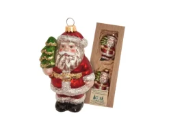 Krebs Glas Lauscha Baumschmuck Santa Nostalgie mit Baum Rot 11cm