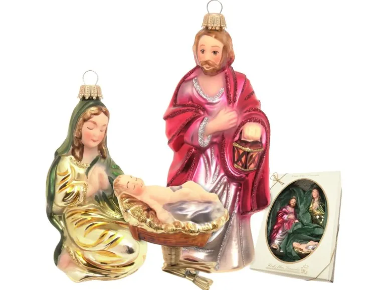 Krebs Glas Lauscha Baumschmuck Die Heilige Familie Mehrfarbig 14cm