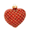 Krebs Glas Lauscha Baumschmuck Waffelherz Rot 9cm