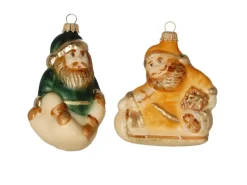 Krebs Glas Lauscha Baumschmuck Weihnachtsmänner Country Mehrfarbig 8cm