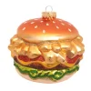 Krebs Glas Lauscha Baumschmuck Pommes-Burger Goldfarbig 10cm