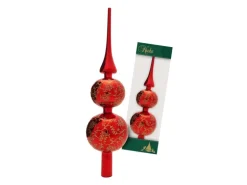 Krebs Glas Lauscha Baumspitze Rankendekor Glanz Rot 33cm