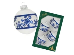 Krebs Glas Lauscha Eislack Weihnachtsbaumkugel 4er-Set 7cm