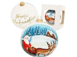 Krebs Glas Lauscha Geschenkugel Weihnachtsmann 1-tlg. 10cm