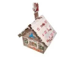 Krebs Glas Lauscha GmbH Christbaumschmuck Glas Adventskalender Adventshaus 4-5 cm 24 Anhänger