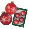 Krebs Glas Lauscha GmbH Christbaumkugeln Weihnachtskugeln Glas Ø 7 cm 4 Stück rot