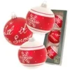 Krebs Glas Lauscha GmbH Christbaumkugeln Weihnachtskugeln Glas Ø 8 cm 3 Stück Rot Matt Weiß