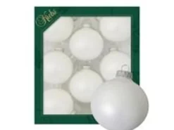 Krebs Glas Lauscha GmbH Christbaumkugeln Weihnachtskugeln Glas Ø 7 cm 8 Stück Satinweiß