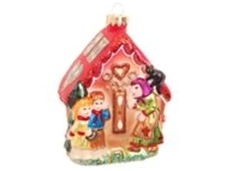 Krebs Glas Lauscha GmbH Christbaumschmuck Glas Lebkuchenhaus Hänsel&Gretel 13 cm multicolor