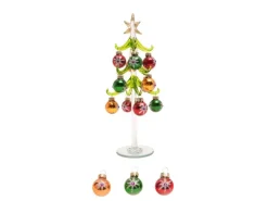 Krebs Glas Lauscha Home Decor Kristallbaum mit Ornamenten Traditionell Mehrfarbig 26cm