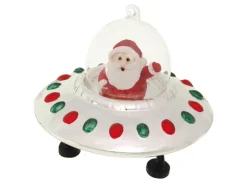Krebs Glas Lauscha Santa im UFO Weihnachtsornament 1-tlg. 10cm