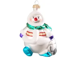 Krebs Glas Lauscha Schneemann Weihnachtsornament 1-tlg. 11cm