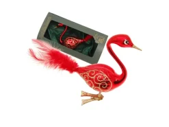 Krebs Glas Lauscha Weihnachtsornament Rot Schwan 1-tlg. 5cm