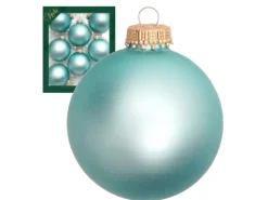 Krebs Glas Lauscha Weihnachtskugeln Uni-Design Lavinia Blau 7cm