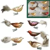 Krebs Glas Lauscha Weihnachtsornamente Waldvögel 6-tlg. 6cm