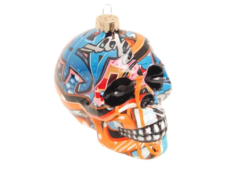 Krebs Glas Lauscha Weihnachtsornament Totenkopf 1-tlg. 8cm