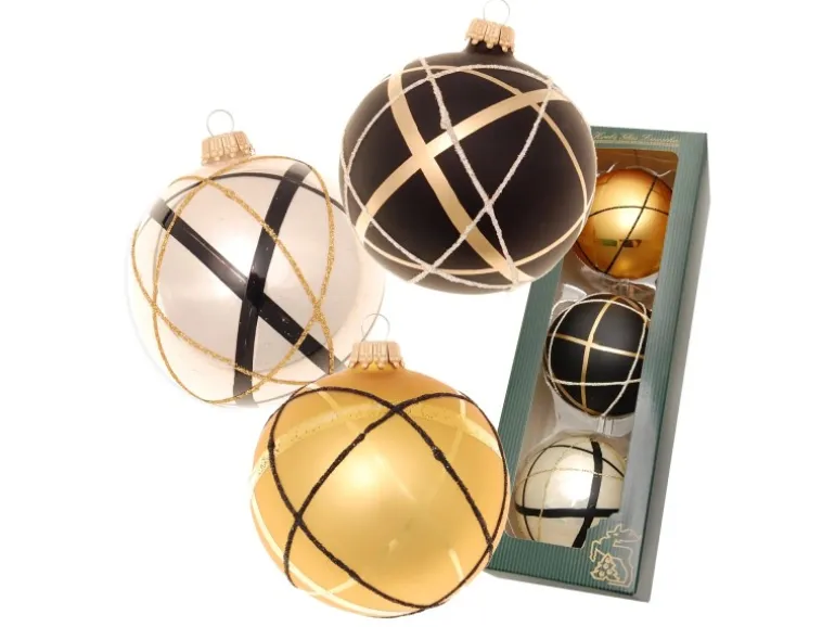 Krebs Glas Lauscha Weihnachtsbaumkugel 3-tlg. 8cm