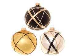 Krebs Glas Lauscha Weihnachtsbaumkugel 3-tlg. 8cm