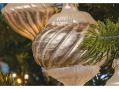 Krebs Glas Lauscha Weihnachtsornamente Silber Barock 6-tlg. 8cm