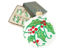 Krebs Glas Lauscha Weihnachtsbaumkugel Distel 4er-Set 11cm