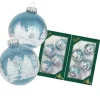 Krebs Glas Lauscha Weihnachtsbaumkugelset Winterwald Hellblau 8-tlg. 7cm