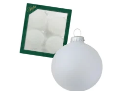 Krebs Glas Lauscha Weihnachtskugeln Uni-Design Evelina Weiß 8cm