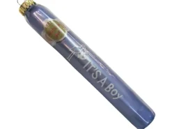 Krebs Glas Lauscha Weihnachtsornament Zigarre Blau 1-tlg. 15cm