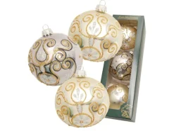 Krebs Glas Lauscha Weihnachtskugeln Gold 3-tlg. 8cm