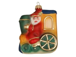 Krebs Glas Lauscha Weihnachtsmann Lokomotive 1-tlg. 9cm