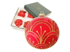 Krebs Glas Lauscha Weihnachtsbaumkugel Jugendstil 4er-Set 11cm