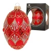 Krebs Glas Lauscha Weihnachtsornament Eiform Rot Gloria 1-tlg. 11cm