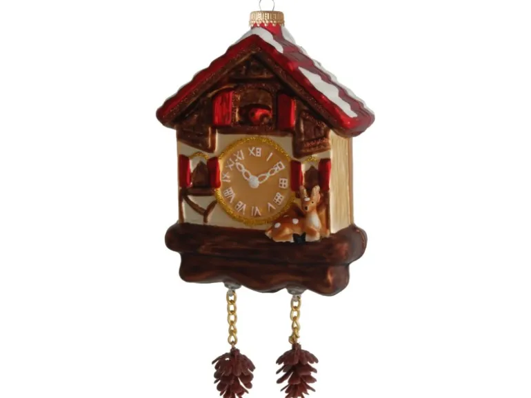 Krebs Glas Lauscha Weihnachtsornament Kuckucksuhr 1-tlg. 17cm