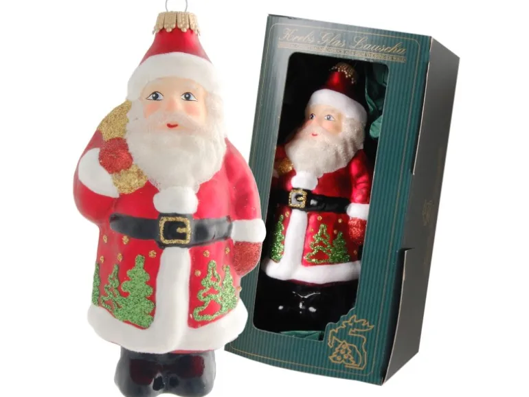 Krebs Glas Lauscha Weihnachtsornament Santa mit Beutel 1-tlg. 15cm