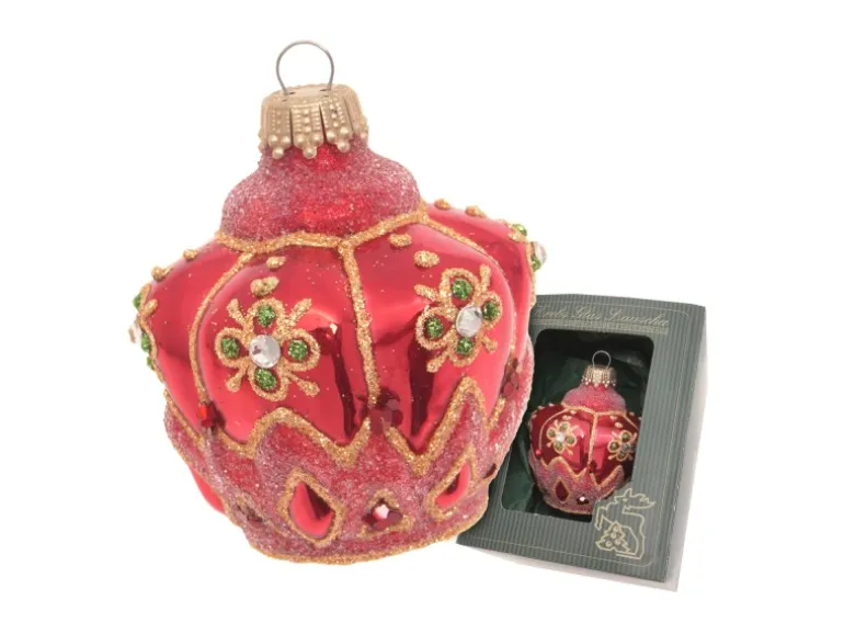 Krebs Glas Lauscha Weihnachtsornament Krone 1-tlg. 8cm