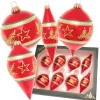 Krebs Glas Lauscha Weihnachtskugeln Sortiment Sterne Rot 7cm