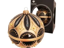 Krebs Glas Lauscha Weihnachtskugel Stil Byzantin Schwarz 10cm