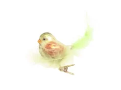 Krebs Glas Lauscha Weihnachtsornament Vogel im Nest Grün 1-tlg. 6cm