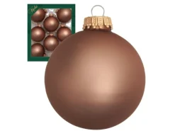Krebs Glas Lauscha Weihnachtskugeln Cappucchino Matt Uni 8er-Set 7cm
