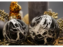 Krebs Glas Lauscha Weihnachtsbaumkugel Marmoroptik 1-tlg. 8cm