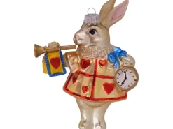 Krebs Glas Lauscha Weihnachtsornament Hase Alice Wunderland 12cm