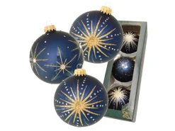 Krebs Glas Lauscha Weihnachtskugeln Sternennacht 3-tlg. 8cm