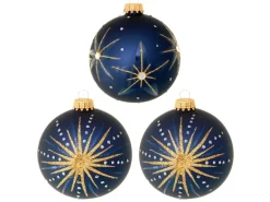 Krebs Glas Lauscha Weihnachtskugeln Sternennacht 3-tlg. 8cm