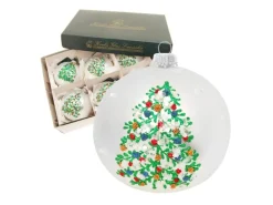 Krebs Glas Lauscha Weihnachtsbaumkugel Baumdeko 6er-Set 8cm