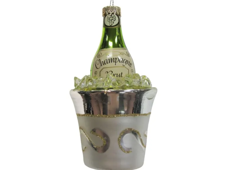 Krebs Glas Lauscha Weihnachtsornament Champagner 1-tlg. 13cm