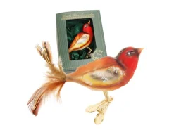 Krebs Glas Lauscha Weihnachtsornament Stieglitz 1-tlg. 5cm